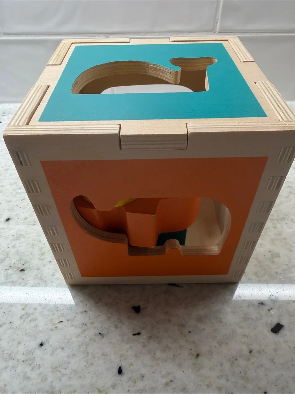 DwellStudio Zoo Wooden Shape Sorter | Vintage Toddler Toy